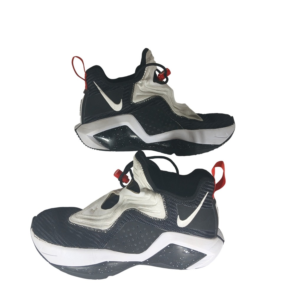 Nike LeBron Soldier 14 7.5 Black White Red Basketball Sneakers Sporty Techwear